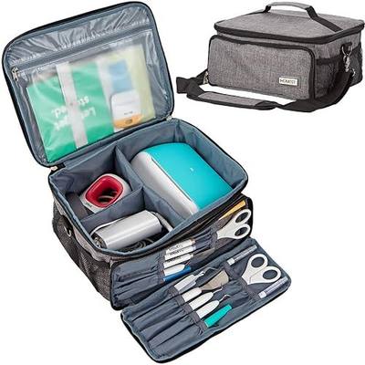 HOMEST Carrying Case for Cricut Joy and Easy Press Mini, Portable Tote Storage Organizer Bag with Handle for Pens and Craft Tool Set, Grey