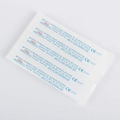 16G 5 Pieces Body Ear Navel Nose Lip Nipple Piercing Needles