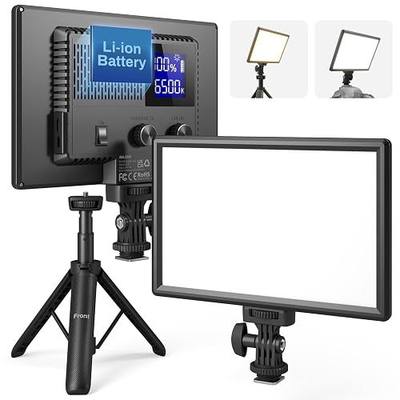 RALENO 9" LED Video Light Panel, 2500K-6500K Camera Light for Video Conference Recording with 4000mAh Battery Type-C USB Ports, CRI>95 Photo Lights for Outdoor Photography Live Streaming Zoom Call
