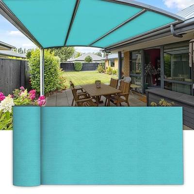 COARBOR 6Ft x 268FT Outdoor Shade Cloth Sun Shade Fabric Roll Shade Cover for DIY Pergola Carport Patio Deck Backyard Garden Greenhouse Yard Balcony Turquoise