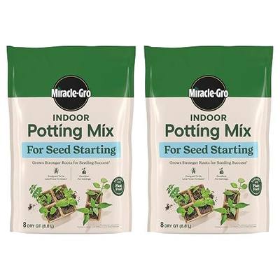 Miracle-Gro Indoor Potting Mix for Seed Starting, 8 qt. (2-Pack) | For Starting Vegetable, Flower, and Herb Seeds Indoors, Excellent for Cuttings