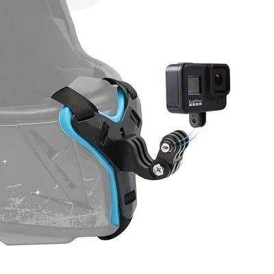 Motorcycle Helmet Chin Strap Mount for GoPro Hero 13/12/11/10/9/8/7/(2018)/6/5 Black,DJI Osmo Action 5 pro/4/3/2,Insta360 ONE R,AKASO/Campark/YI and More