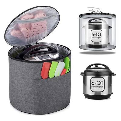 Luxja Dust Cover with Enclosed Bottom for 6 Quart Instant Pot, Gray | Zipper Closure Medium Cover with Accessories Pockets, Patent Design
