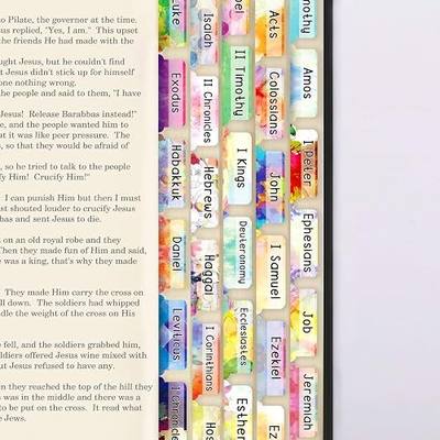 204 Pcs Bible Tab,132 Colorful Floral Tabs, Laminated,72 Blank Tabs, Bible Journaling Supplies, Bible Tabs Old and New Testament, Bible Tabs for Journaling Bible, Bible Book Tabs, Bible Tabs for Women