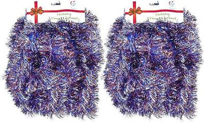 Super Duper Thick Tinsel Garland Multi-Packs for Christmas, Birthdays, Holiday Decoration, Special Events (Patriotic Mix, 2 Packs of 25ft Tinsel, 50 ft. Total)