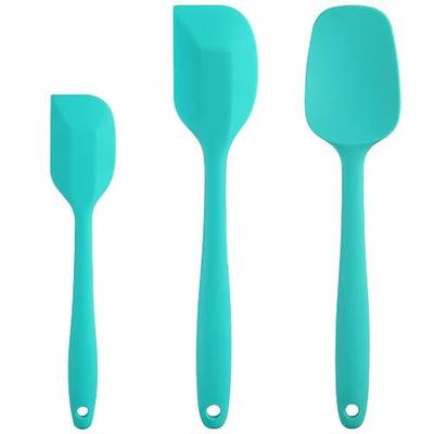 Silicone Spatula Set - Rubber Spatula - 600°F Heat Resistant Baking Spoon & Spatulas (Aqua 3)