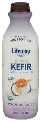 Lifeway Organic Whole Milk Kefir, Coconut Honey, 32 Ounce, 11g Protein, 12 Live Active Cultures