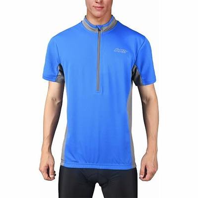 bpbtti Men's Cycling Jersey Short Sleeve Bike Biking Shirts with Half Front Zipper & 3-Rear Pockets
