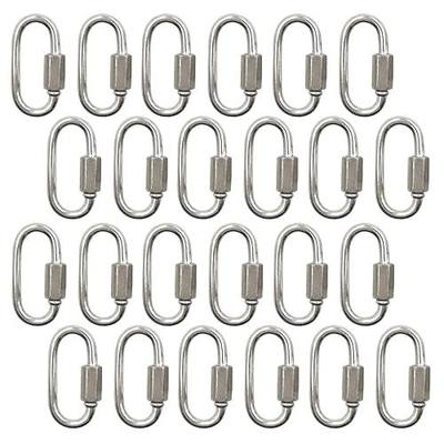 24Pcs Quick Links Stainless Steel D Shape Locking Carabiner
