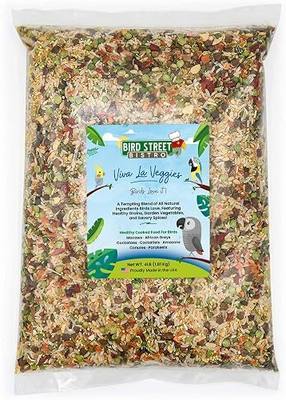 Bird Street Bistro Parrot Food - Parakeet & Cockatiel Food - Cooks in 3-15 min with Natural Grains, Legumes, Non-GMO Fruits, Vegetables & Health-Oriented Spices