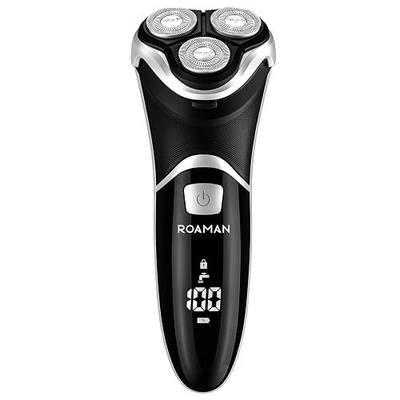 Men Electric Razor, ROAMAN Rechargeable Corded and Cordless Electric Shaver for Men with Pop-up Trimmer, Wet Dry IPX7 Waterproof LED Display 100-240v