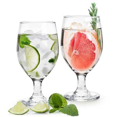 Bekith 12 Pack Goblet Party Glasses, 13-Ounce Classic Beverage Glass Juice Glasses, Clear