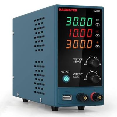 Adjustable DC Power Supply (0-30 V 0-10 A) with Output Enable/Disable Button HANMATEK HM310 Mini Variable Switching Digital Bench Power Supply with USB Charging