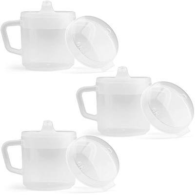 Providence Spillproof Compact 8oz Adult Sippy Cup with 2 Handles - Sip Cups for Adults for Limited Mobility - Handicapped Accessories - Handicap Cups for Elderly Care - Made in the USA - Clear - 3