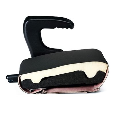 Clek Ozzi Backless Booster Car Seat with Padded Comfort Cube Construction, Removable Seat Cover, and Latch Connectors, Lightweight at Just 5 lb (Carbon)