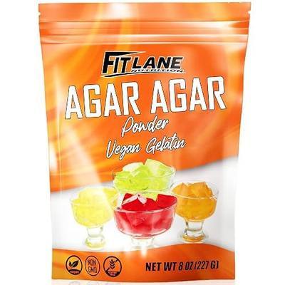 Agar Agar Powder 8oz - Vegan Gelatin Ingredient Unflavored - For Use in Baking, Vegetarian Jello, DIY Petri Dishes, as a Thickener and Gummy Candy Mixes – Nutrient Rich - by Fit Lane Nutrition