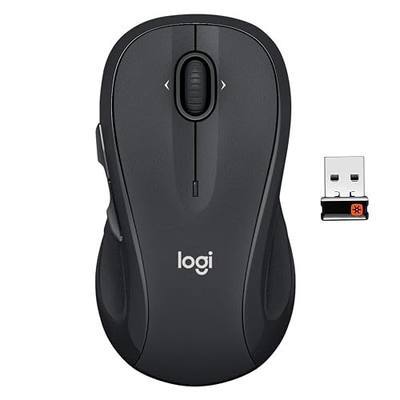 Logitech M510 Full Size Ambidextrous 2.4 GHz Wireless Mouse | 2.4 GHz USB-A Nano Receiver, tilt-to-scroll function, 2-year battery life, Windows Mac Linux compatible, certified for Chrome
