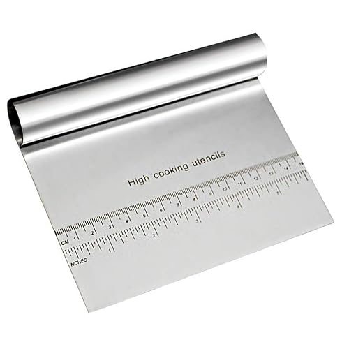 Tmtop Cake Scraper Cutter Pastry Scraper Dough Chopper, Food Pizza Bread Separator Scale Knife Stainless Steel Smoother Kitchen Baking Tool