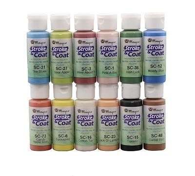 Creative Hobbies Mayco Stroke and Coat Glaze for Ceramics Kit 3 | 12 Assorted 2 oz Jars with How to Paint Pottery Book
