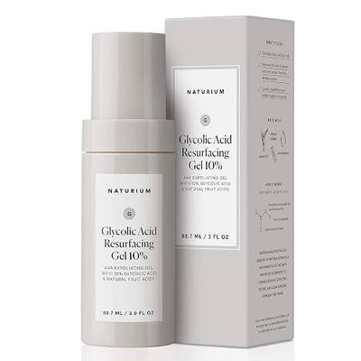 Naturium Glycolic Acid Resurfacing Gel 10%, AHA Exfoliating Gel with Natural Fruit Acids, 3.0 oz