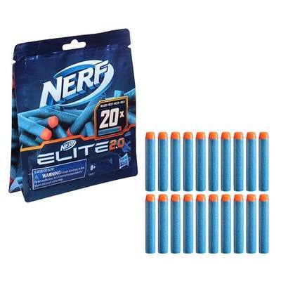 NERF Elite 2.0 20-Dart Refill Pack, 20 Official Nerf Elite 2.0 Foam Darts, Compatible with All Nerf Blasters That Use Elite Darts, Kids Stocking Stuffers