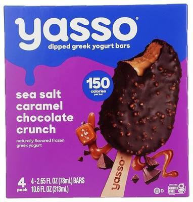 Yasso, Sea Salt Caramel Chocolate Crunch Frozen Yogurt Bars, 10.6 Fl Oz