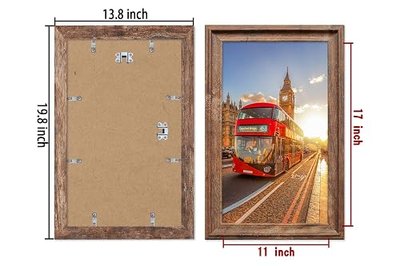 Rustic 11x17 Poster Frames 3 Pack, Dual Orientation Home Wall Decor