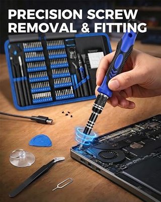 PC Building Tool Kit 140-IN-1: Computer Tool Kit for Repair & Assembly, Precision Screwdriver Set with Magnetic Bits for Laptop, iPhone, MacBook, PS4/5, Xbox, Game Console (Blue)