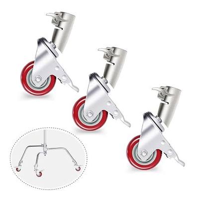 Neewer 3 Packs Professional Swivel Caster Wheels Set with 75mm Diameter, Durable Metal Construction with Rubber Base ONLY Compatible with Neewer Photography C Stand for Studio Video Shooting