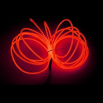 MaxLax EL Wire Red, 16.4ft/5m Portable Battery Pack Neon Light Strip 360° Cuttable Glowing Rope Lights for Parties, Halloween, DIY Decoration