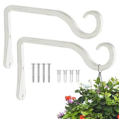 BOLITE Plant Hangers Outdoor Indoor, 6 Inch Hanging Plant Brackets, White | Wall Hooks for Hummingbird Feeders, Bird Feeders, Planters, Lanterns, Wind Chimes, 2 Pack, Gifts for Women Men Mom Dad