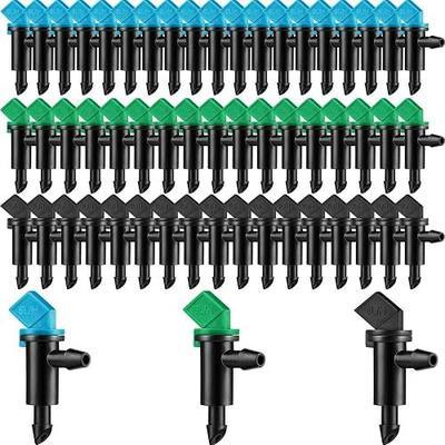 Mudder 60 Pcs Flag Drip Emitters for Drip Irrigation, 3 Sizes, 1 2 4 GPH | Fits Trees Shrubs Pots, Color Coded by Flow Rate, Easy Stake Insert, Drip Irrigation Dripper Flags
