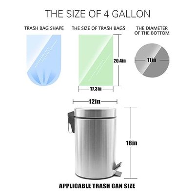 4 Gallon 240 Counts Strong Colorful Trash Bags Garbage Bags by RayPard, fit 12-15 Liter, 3,3.5,4.5 Gal trash Bin Liners for Home Office Kitchen Bathroom Bedroom (Multicolor)