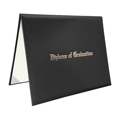 Diploma Holder Faux Leather Padded Certificate Cover 8.5 x 11 Inch | Faux Leather Diploma Cover with 4mm Foam Padding.Imprinted“Diploma of Graduation”Fits One Standard 8.5 x 11 Inch Certificate