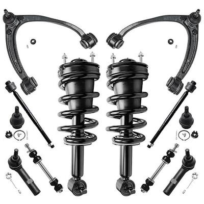 Detroit Axle - 12pc Front End Suspension Kit for 2007-2013 Chevy Silverado | 1500 GMC Sierra Yukon XL Suburban 1500 Tahoe Avalanche Escalade ESV EXT Upper Control Arms Lower Ball Joints Struts Sway Bars