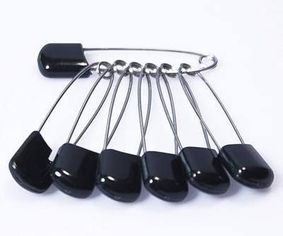 AnMiao Star 2 Inch Long 50 Pcs Plastic Head Safety Pin for Blankets, Skirts, Kilts, Knitted Fabric,Crafts (Black)