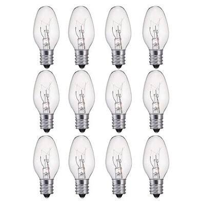 WokHok 7 Watt Night Light Bulbs and Salt Lamps Replacement Bulbs,C7/7 Watt/120 V/45 Lumen,E12 Candelabra Base Light Bulbs,Warm White - Dimmable,12 Pack