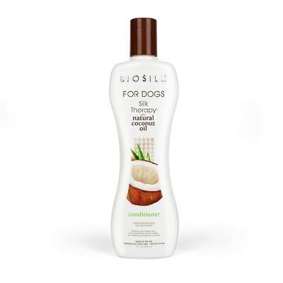 BioSilk for Dogs Silk Therapy Conditioner with Natural Coconut Oil | Coconut Oil Dog Conditioner from BioSilk for Dogs | Pet Conditioner for Dogs, 12 Ounces,Beige