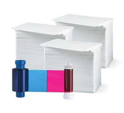MC250YMCKOK Color Ribbon - YMCKOK - 250 Prints with Bodno Premium CR80 30 Mil Graphic Quality PVC Cards - Qty 250