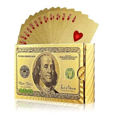 Magic Kiss Waterproof Gold and Silver Foil Poker Playing Cards, Deck of Plastic Playing Cards Gift (Gold 1 Deck)