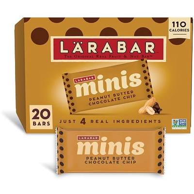 Larabar Minis Peanut Butter Chocolate Chip, Gluten Free Vegan Fruit and Nut Bars, 15.6 oz, 20 Ct