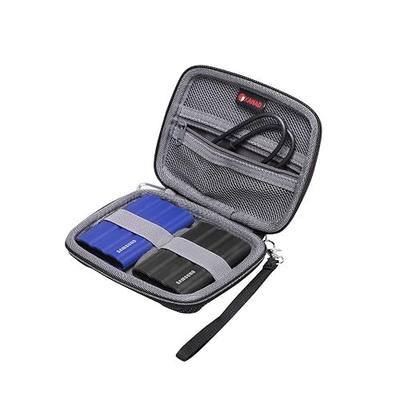XANAD 2-in-1 Hard Case for Samsung T7 /T7 Shield// T7 Touch/Samsung T9/ Samsung T5 250GB 500GB 1TB 2TB 4TB Portable SSD,Black+Dark Grey