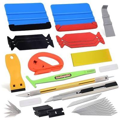 NEWISHTOOL Car Wrap Tools PPF Installation Kit Vinyl Wrap Tool Kit | Felt Squeegee, Film Cutter, Bubble Release Pen, Utility Knife for Car Wrapping, Window Tint Application & Wallpaper Smoothing