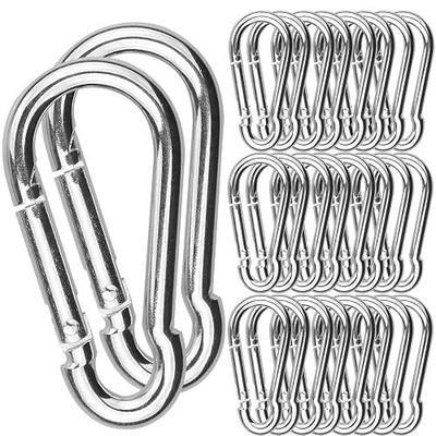 AKOLAFE 30Pack Spring Snap Hook, 2-3/8Inch Zinc-Galvanized Steel Carabiner Clips, 260lbs Load Capacity Keychain Quick Links, Quick Carabiner Clips for Dog Leash, Backpack, Hammocks, Camping and Swing