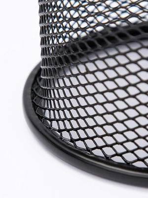 HSYMQ Black Pen Holder Cup for Desk, Pencil Cup Holder, Black Wire Mesh Pen Cup for Desk Office Pen Organizer