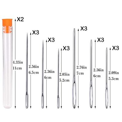 18 PCS Blunt Sewing Needles and Sharp Needles, Large Eye Hand Sewing Needles Set, Leather Needles, Stainless Steel Hand Stitching Needles for Knitting Sewing