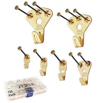125 Pcs Heavy Duty Picture Hanging Kit With Nails for Wooden/Drywall - Professional Hangers for Canvas, Office Pictures, Clock, House Decoration - Holds 10-100 lbs