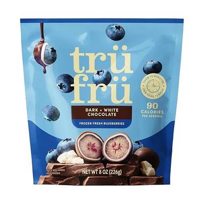 Tru Fru Frozen Blueberries in Dark & White Chocolate, 8 Ounce Bag