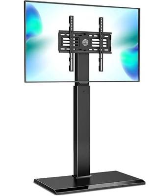 FITUEYES Iron Base Universal Floor TV Stand with Swivel Mount for 32-65 Inch LED LCD OLED Plasma Flat Panel or Curved Screen TVs Height Adjustable with Wire Management (Black)