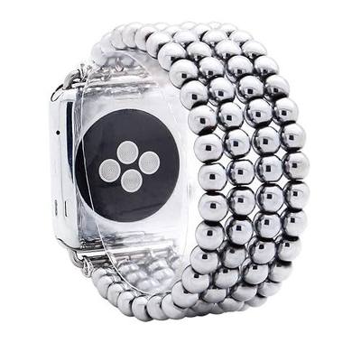 Beaded Bracelet Compatible with iWatch Band 38mm 40mm 41mm 42mm 44mm 45mm 46mm 49mm Women, Stone Beaded Elastic Stretch Replacement Strap for Apple Watch Ultra SE Series 10 9 8 7 6 5 4 3 2 1